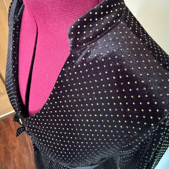 Medium City Studio long sleeve black velvet dress with gold embellishments - Picture 5 of 7